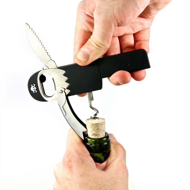 Suck UK Pirate Bottle Opener | Pirate Wine Opener | Corkscrew Keychain | Legless Pirate Cork Screw | Funny Bartender Gifts | Novelty Kitchen Gadgets | Foil Cutter | Funny Boat Kitchen Accessories - Image 3